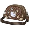 Hello Kitty Squares-Borsa a Tracolla Bowling Lite, Marrone, 23 x 14 cm