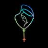 Decorify Adesivo Auto Moto Madonna di Fatima Rosario PVC Impermeabile Decorativo