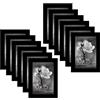 Americanflat Cornice Foto 10x15 cm Nere - Confezione da 12 Cornici 10x15 cm con Pannello Protettivo in Plastica e Cavalletto - Set Cornici Foto da Parete e da Tavolo