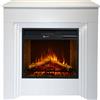 Divina Fire Camino elettrico caminetto da terra BELLINI in legno Bianco Made in Italy L96 x P35 x H96