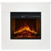 Divina Fire Camino elettrico caminetto da terra in legno bianco Made in Italy MICHELANGELO 96x36x90h
