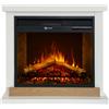Divina Fire Camino elettrico caminetto da terra Stoccolma in legno bianco L75xP28xH70 cm