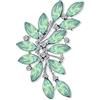 Bling Jewelry Moda Grande Verde Acqua Marquise Cristallo Dichiarazione Spilla Foglia Per Le Donne Per La Madre Placcato Argento Ottone