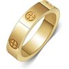 Yifnny Anelli d'amore,Anello in acciaio inossidabile Anelli nuziali di coppia Anelli di fidanzamento Compleanno Regalo per la festa della mamma Regalo per la fidanzata (7, oro)