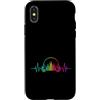 Headphones DJ Hip Hop EDM Electronic Mus Custodia per iPhone X/XS Heartbeat Headphone Tie Dye Sound Lover Engineer Producer DJ
