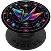 Mystical Bird Astrology Zen Emblem Desig Arte geometrica dei tarocchi della gru origami celeste PopSockets PopGrip Adesivo