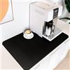 Wekuw Tappetino Scolapiatti Assorbente 60x50 cm Antiscivolo Nero | Gomma Lavello Cucina Asciugatura Rapida, Cucina Caffettiera