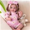 BABESIDE Bambole Reborn Bambina 50cm, Capelli Bruni Realistici Reborn