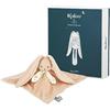 KALOO - Lapinoo - Doudou Coniglio Pesca - Peluche Neonato - Quadrato 30 x 30 cm - Due Materiali Morbidi Viscosa e Velluto a Coste - Cofanetto Regalo - dalla Nascita, K218017