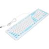 KIMISS Tastiera Pieghevole in Silicone, Tasti Impermeabili Antipolvere Switch OLED 106 USB Cablato Silenzioso per PC Portatile Gioco Blu (Blu)