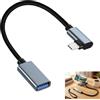 Hilacini Adattatore USB C USB 3.0, Cavo USB C USB A Gomito 90 Gradi OTG, Tipo C Maschio A USB A Femmina 5 Gbps, Connettore A Gomito 90 Gradi, Cavo Corto Intrecciato Nylon, Cover Alluminio, per Smartphone
