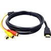 LYMISPIYA Cavo HDMI a RCA da 1,5 m, adattatore HDMI maschio a 3 RCA, convertitore audio video per TV, proiettore, lettore DVD, decoder trasmissione unidirezionale, connettori placcati oro
