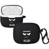 kwmobile Custodia protettiva di design kwmobile per JBL Wave 200TWS - Custodia in TPU e silicone per custodia di ricarica delle cuffie - Custodia antiurto con moschettone - Bianco e nero
