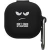 kwmobile Custodia protettiva di design kwmobile per Samsung Galaxy Buds FE - Custodia in TPU e silicone per la custodia di ricarica degli auricolari - Custodia antiurto con moschettone - Bianco e nero