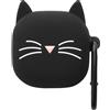 kwmobile Custodia protettiva di design kwmobile per Samsung Galaxy Buds FE - Custodia in TPU e silicone per la custodia di ricarica degli auricolari - Custodia antiurto con moschettone - Nero e bianco