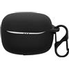kwmobile Custodia protettiva kwmobile per JBL Tune Beam 2 - Custodia in TPU e silicone per custodia di ricarica delle cuffie - Custodia antiurto con moschettone - Nero