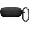 kwmobile Custodia protettiva kwmobile per Shokz OpenFit 2 T920 - Custodia in TPU e silicone per custodia di ricarica delle cuffie - Custodia antiurto con moschettone - Nero