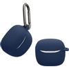 kwmobile Custodia protettiva kwmobile per JBL Tune Flex 2 - Custodia in TPU e silicone per custodia di ricarica delle cuffie - Custodia antiurto con moschettone - Blu scuro