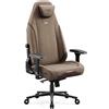 Diablo Chairs Sedia da gaming Diablo X.Eye Prime con funzione di raffreddamento, sedia da ufficio/scrivania, portata massima 140 kg, dimensioni standard, colore grigio elefante