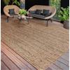Paco Home Tappeto da esterno resistente alle intemperie, moderno, a trama piatta, aspetto simile alla juta, ideale per terrazza e balcone. Colore: beige e marrone. Dimensioni: 80x300 cm
