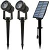 Velamp BLACKBIRD: kit di 2 faretti LED in plastica a carica solare