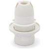 Velamp Portalampada in termoplastica E14. Parzialmente filettato, con ghiera . Bianco