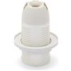 Velamp Portalampada in termoplastica E14. Interamente filettato, con ghiera . Bianco
