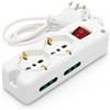 Velamp Multipresa 6 posti: 2 Schuko + 4 Bivalenti 10/16A, Cavo 1.5 m ed interruttore luminoso