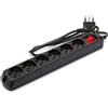 Velamp Multipresa 6 posti polivalenti schuko + 10/16a con interruttore cavo 1m e spina 16a