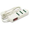 Velamp Multipresa con spina angolare 10A verso 3 prese bipasso 10/16A . Con interruttore di sicurezza. Bianco