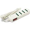 Velamp Multipresa con spina angolare 10A verso 4 prese bipasso 10/16A . Con interruttore di sicurezza. Bianco
