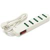 Velamp Multipresa con spina angolare 10A verso 5 prese bipasso 10/16A . Con interruttore di sicurezza. Bianco