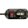 Velamp Multipresa 3 posti: 1 schuko + 2 bivalenti 10/16A. Cavo 1,5m, Spina Piccola 10A