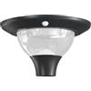 APOLUX Sfera solare LED per esterni in PMMA, 200mm, 3 CCT, 2000 lumen, IP65. Trasparente
