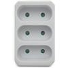 Velamp Multipresa tripla con 3 prese elettriche frontali, 3 x 6A, standard francese