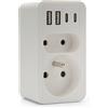 Velamp Biplite frontale 2+P 16A + 6A con 2 prese USB-A e 2 prese USB-C