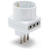 Velamp Adattatore 3 Posti: 1 presa Schuko 10/16A + 2 prese 10A. Spina 10A