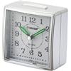 Velamp VIXEN: sveglia analogica al quarzo. Movimento silenzioso, luce e snooze. Silver