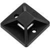 VELAMP Supporti Adesivi per Fascette Cable Tie Neri 28x28 mm, Set da 100 Pezzi, Base Adesiva per Cablaggio, Fermacavi Autoadesiv