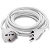 Velamp Prolunga 5 mt: Spina 16A e Presa (schuko + 10/16A), Bianco. Cavo 3G1,5 mm