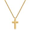 SAGAPÒ Collana in acciaio 316l con finitura pvd oro e pendente a forma di croce