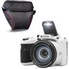 KODAK Pixpro AZ425 - Fotocamera Bridge da 20 MP con zoom ottico 42x + custodia protettiva - video Full HD 1080p, grandangolo 24 mm, stabilizzatore, schermo LCD da 3 - bianco