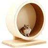 Keltorio Ruota in legno per criceti, diametro 20 cm, ruota rotante per criceti, con battistrada chiuso in sughero, accessorio per criceti, giocattolo silenzioso per totoro, scoiattoli, piccoli animali