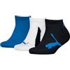 PUMA Bwt Sneaker 3p, Calzini Unisex - Bambini e ragazzi, Navy/White/Strong Blue - New, 39-42