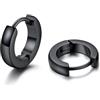 U7 Orecchini Uomo Donna Cerchio Piccolo Acciaio Inossidabile Dia. 7-16mm | Orecchini Cerchio Huggie Diametro 7/8/9/10/12/14/16mm; Acciaio Chirugico Anallergico Argento/Oro/Nero; Regalo per Uomo Donna