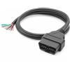TKSE Connettore OBD2 a 16 pin per cavo di prolunga Pigtail aperto | Cavo diagnostico OBD2 a 16 poli (maschio), 1 m, cavo adattatore per moto, auto, camion