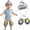 LaresDay Sumneo - Set di protezione per testa e ginocchiere per bambini, casco antiurto e imbottitura in cotone, antiscivolo, testato per sostanze nocive, protezione di sicurezza per bambini da 6 a 36 mesi