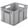 keeeper cassetta di trasporto con maniglie di trasporto, Euro-Box M, 16 l, 35 x 27 x 22 cm, Bruno Eco Line, grigio (Eco Stone Grey)
