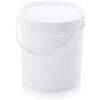 Auer Packaging Auer - Secchio da 10,8 l + coperchio con manico in plastica (ER10,8-267+DK) per alimenti, Ø 26,7 x altezza 26,3 cm, in plastica alimentare, secchio per il trasporto con stampa