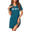 Marvmys Camicia da Notte Donna Estiva Cotone Manica Corta | Scollo a V Pigiama Estivo con Stampa per Casa Casuale